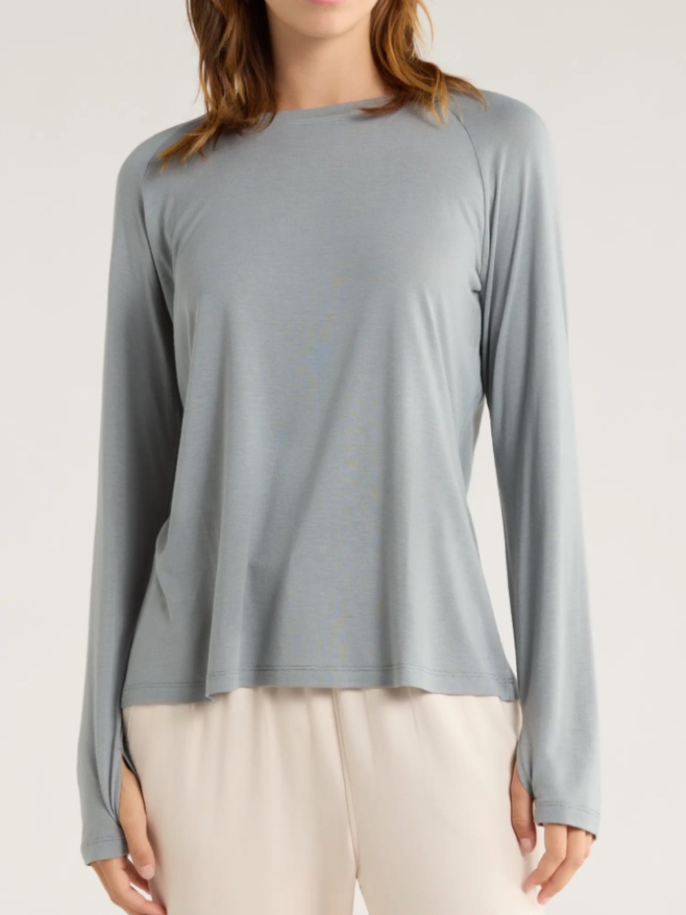 Free Fly Apparel Women's Super Soft Long-Sleeve Crew in Slate Gray